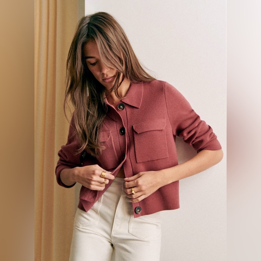 NWT Sézane Betty Cardigan - Rosewood